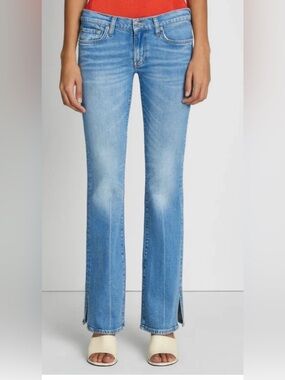 7 For All Mankind Blue Denim Bootcut Jeans Low waisted